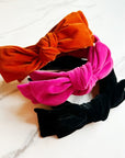 Structured Velvet Bow Headband