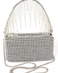 Fringe Rhinestone Curtain Handle Clutch Bag