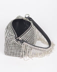 Fringe Rhinestone Curtain Handle Clutch Bag