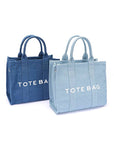 Denim Convertible Small Tote Bag