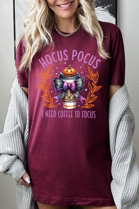 Hocus Pocus I Need Coffee To Focus Graphic Tee