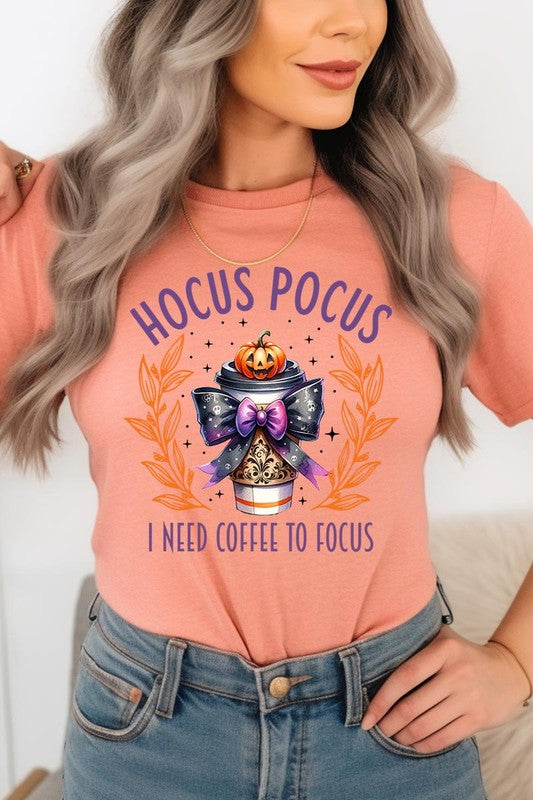 Hocus Pocus I Need Coffee To Focus Graphic Tee