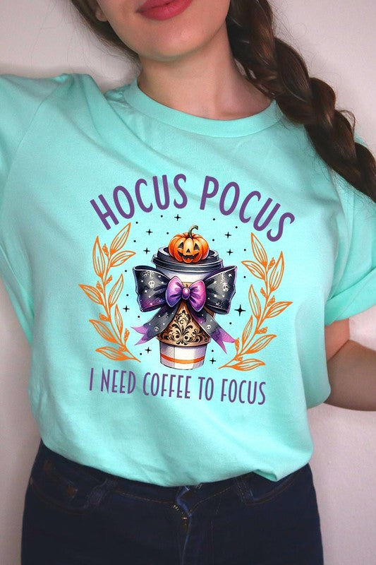 Hocus Pocus I Need Coffee To Focus Graphic Tee