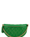 Chain Attached Quilted Fanny Bag