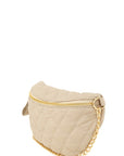 Chain Attached Quilted Fanny Bag