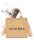 Cotton Canvas Convertible Small Tote Bag