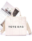 Cotton Canvas Convertible Small Tote Bag