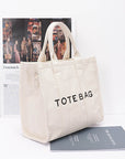 Cotton Canvas Convertible Small Tote Bag