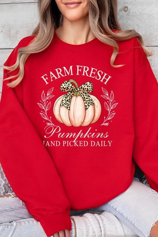 Farm Fresh Pumpkins Graphic Fleece Sweatshirts