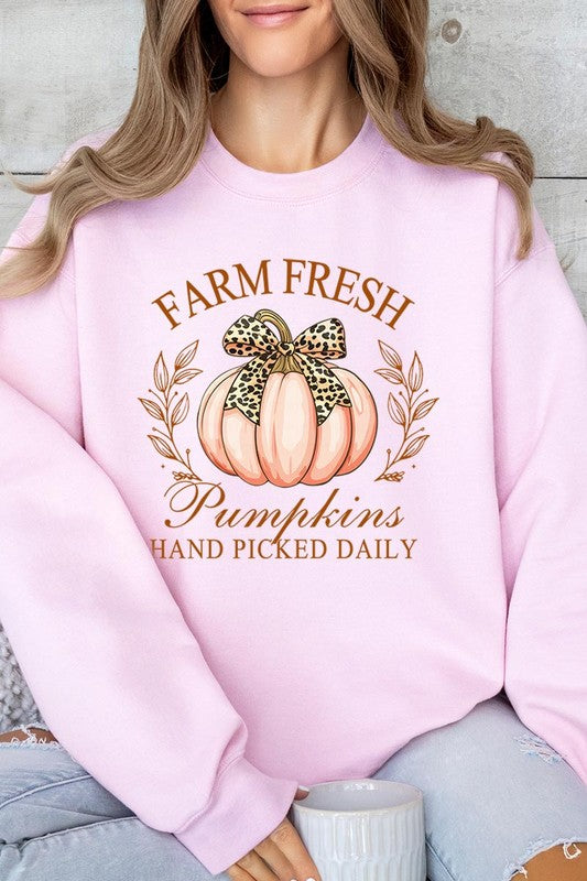 Farm Fresh Pumpkins Graphic Fleece Sweatshirts