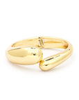 Gold Tone Organic Polished Hinged Bangle