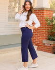 Julia Rose The Lydia Navy High Waisted Gaucho Pants