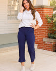 Julia Rose The Lydia Navy High Waisted Gaucho Pants