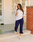 Julia Rose The Lydia Navy High Waisted Gaucho Pants