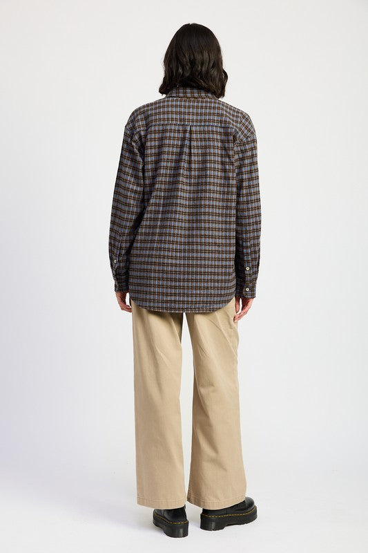 Emory Park Oversized Plaid Shirt