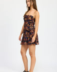 Emory Park Floral Ruched Mini Dress