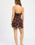 Emory Park Floral Ruched Mini Dress