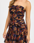 Emory Park Floral Ruched Mini Dress