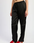 Emory Park Satin Lounge Pants with Contrasted Stitch