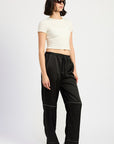 Emory Park Satin Lounge Pants with Contrasted Stitch