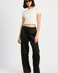 Emory Park Satin Lounge Pants with Contrasted Stitch