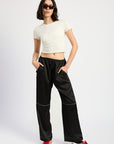 Emory Park Satin Lounge Pants with Contrasted Stitch