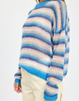 Emory Park Striped Crochet Sweater Top