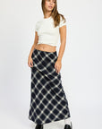 Emory Park Bias Maxi Skirt in Dark Navy