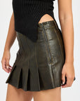 Emory Park Faux Leather Pleated Skirt