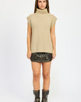 Emory Park Split Back Turtleneck Sweater Top