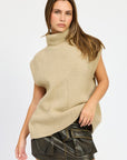 Emory Park Split Back Turtleneck Sweater Top