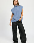 Emory Park Split Back Turtleneck Sweater Top