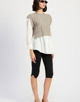 Emory Park Cable Two Fer Sweater Top