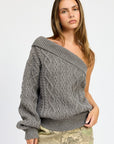 Emory Park Oversized One Shoulder Sweater