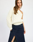 Emory Park Oversized One Shoulder Sweater