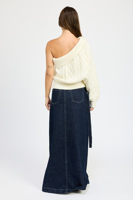 Emory Park Oversized One Shoulder Sweater