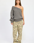 Emory Park Oversized One Shoulder Sweater