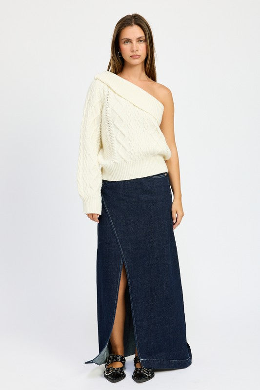 Emory Park Oversized One Shoulder Sweater