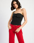 Emory Park Fold Over Corset Top