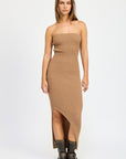 Emory Park Asymmetrical Ribbed Maxi Tube Dress