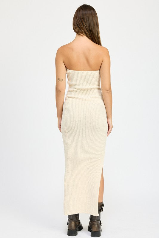 Emory Park Asymmetrical Ribbed Maxi Tube Dress