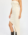 Emory Park Asymmetrical Ribbed Maxi Tube Dress