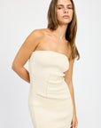 Emory Park Asymmetrical Ribbed Maxi Tube Dress