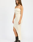 Emory Park Asymmetrical Ribbed Maxi Tube Dress