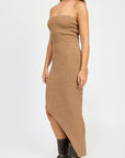 Emory Park Asymmetrical Ribbed Maxi Tube Dress