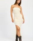 Emory Park Asymmetrical Ribbed Maxi Tube Dress