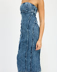 Emory Park Tube Frayed Seam Midi Dress