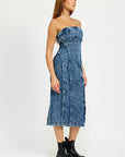 Emory Park Tube Frayed Seam Midi Dress