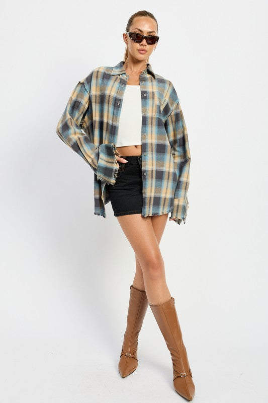 Emory Park Acid Wash Flannel Shirt