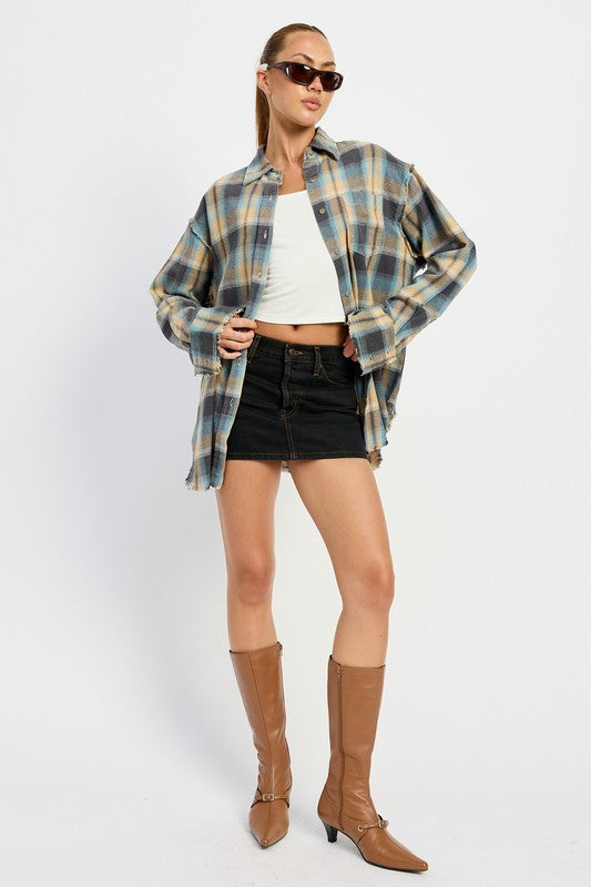 Emory Park Acid Wash Flannel Shirt